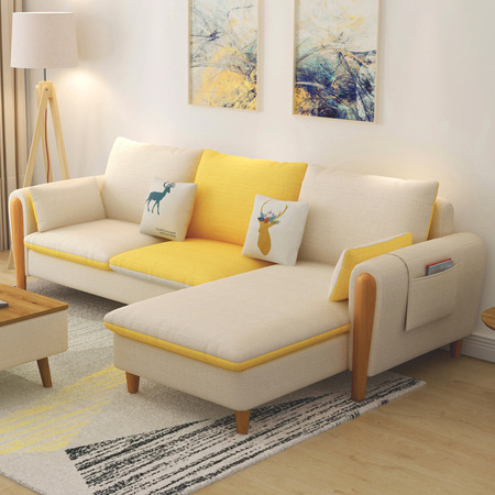 北欧沙发小户型现代简约沙发客厅整装组合转角可拆洗拼色沙发